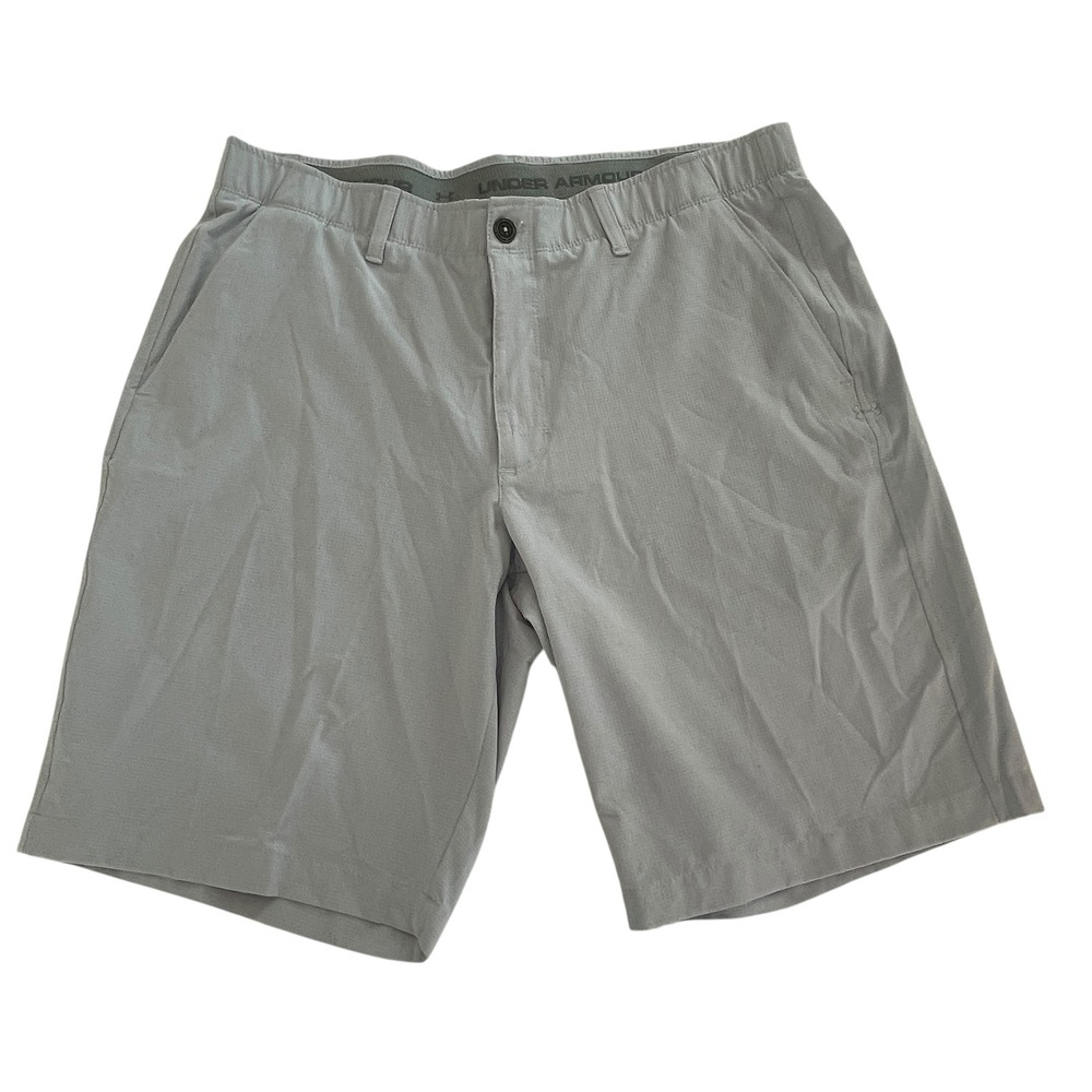 Under Armour Men's Golf Shorts Size 38 Gray HeatGear‎ Loose Fit Performance